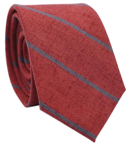 Image of BELLUNO Men's 2.5 inch Skinny Solid Cotton Linen Ties