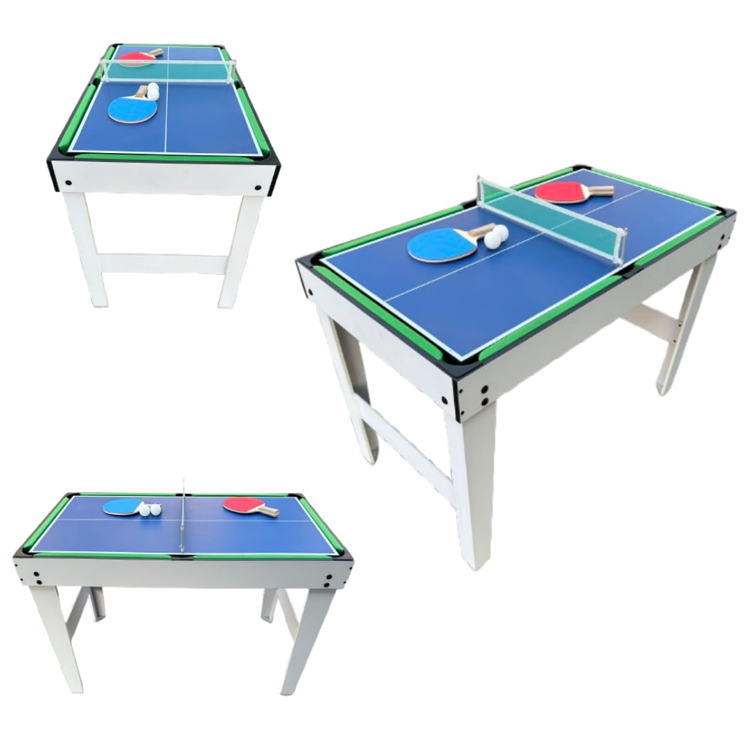 Tavolo da Gioco 4 in 1 - Biliardino, Air Hockey, Biliardo, Ping Pong - Calcio Balilla Multigioco per Bambini - Tavolo Multifunzione in MDF