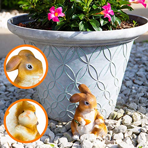 Clever Garden Cute Resin Garden Statue Decoration, Outdoor Lawn Yard Polyresin Animal Figurine Sculpture Ornament Décor, Rabbit Family #TOP3