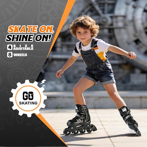 Image of 2PM SPORTS Inline Skates for Kids Girls Boys Ages 5-8 8-12 4-6 6-12 with Light Up Wheels, Adjustable Kids Roller Skates Blades for Adults Men Women Beginners Youths
