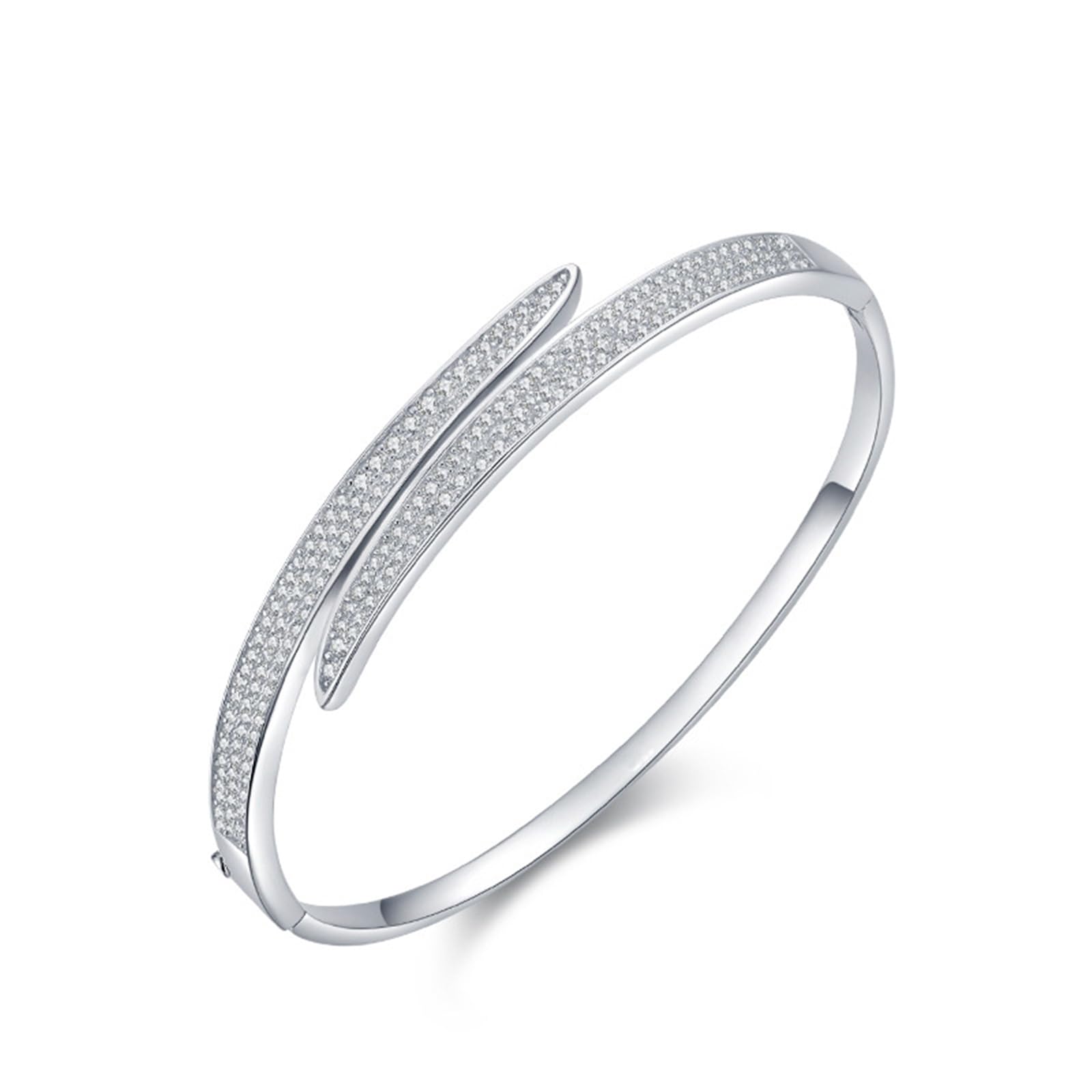 Pulseras asimétricas de platino vintage para mujer con diamantes creados, pulseras de hermana mayor para mujer, PT950 y oro blanco de 9K/14K/18K