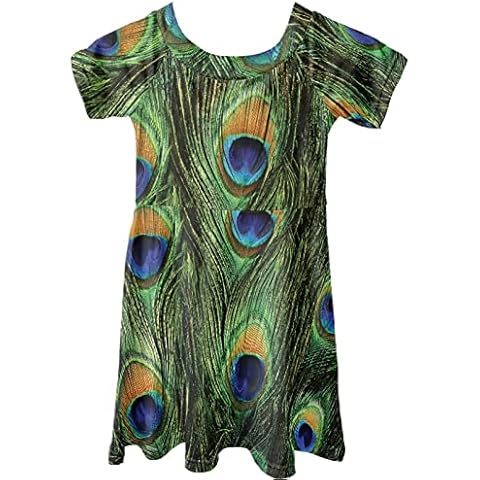 Dolyues Peacock Pattern Summer Dresses for Girls Cover