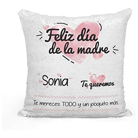 Cojín Día de la Madre Personalizado de Lentejuelas Cover