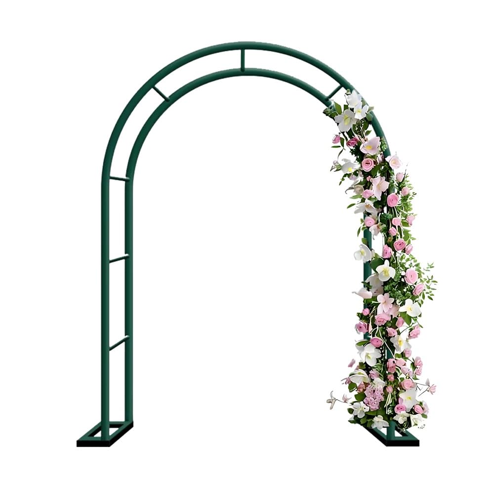 Robusto traliccio da giardino in metallo per rose rampicanti 0,8 x 2 m, facile da montare, decorazione per matrimoni, colore verde, 180 cm x 250 cm