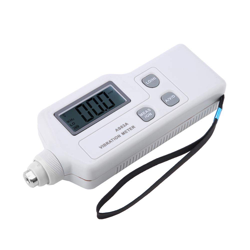 SMART SENSOR AS63A LCD-Display-Vibrationsmessgerät mit 3 Ausgangsdesigns für Frequenzauswahl und Genaue Messung, Visuelle Anzeige von Wert und Status, Anzeige bei Geringem