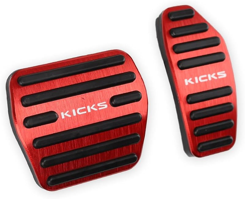 Capa para Pedal de Freio e Acelerador em Alumínio LEXLEY para Nissan Kicks 2018–2026, com Logo KICKS, 2 peças
