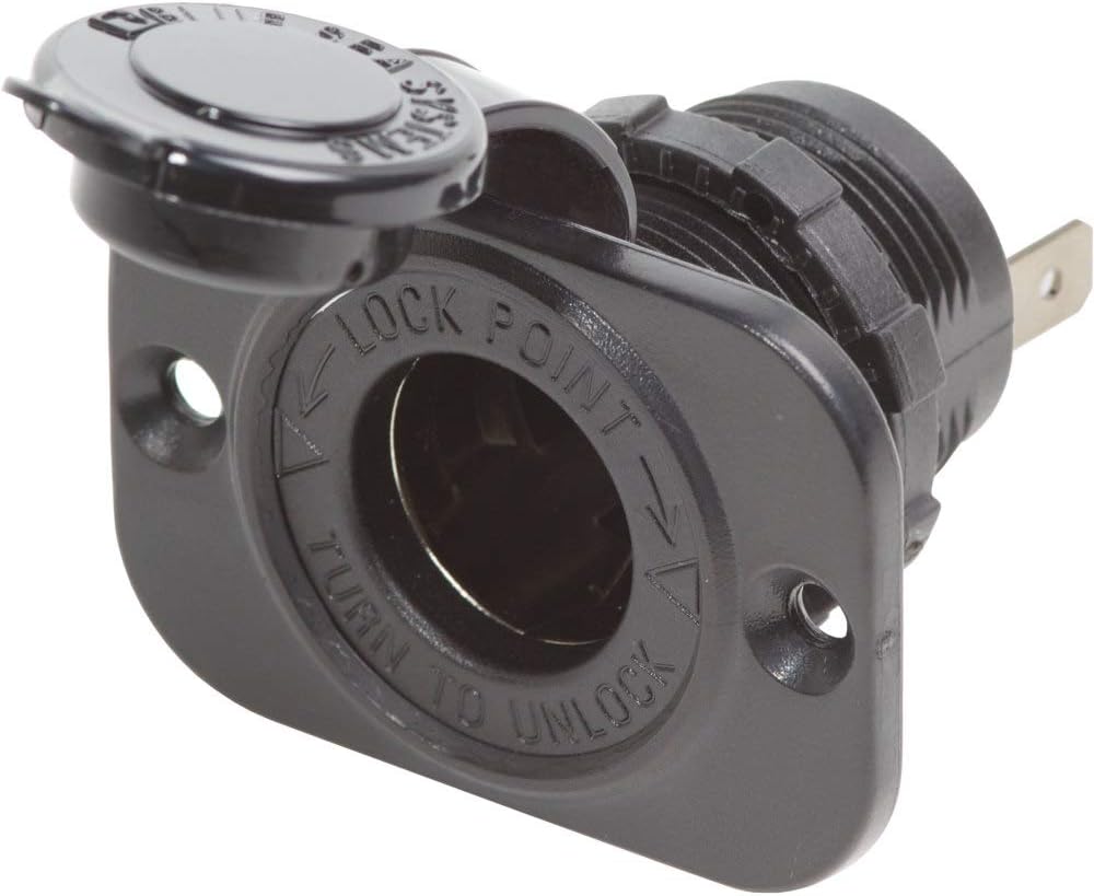 Blue Sea Systems 1011 Dash Socket, 12V, Black