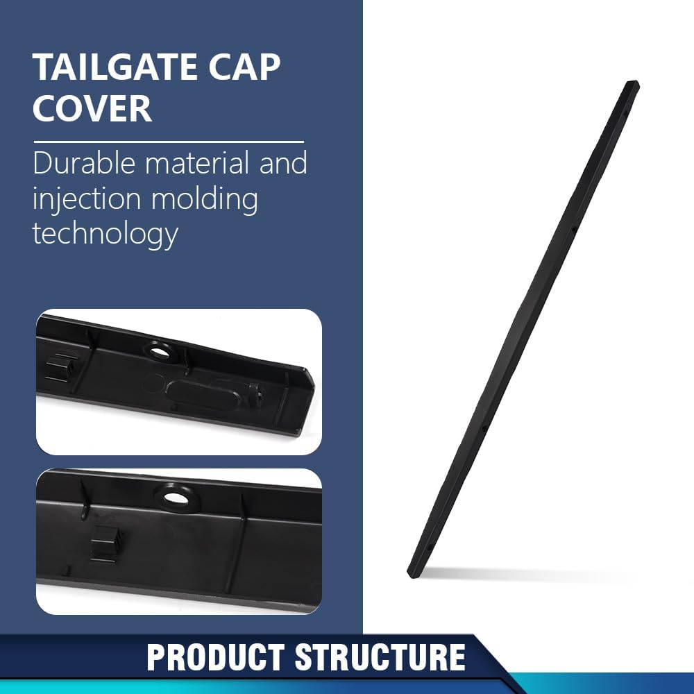 PIT66 Tailgate Molding Cap, Spoiler Moulding Protector Top Cover with Retainers 63.27" Compatible with Toyota Tundra 2007-2013 (NOT FIT Texas Edition), TO1904101 65717-0C051