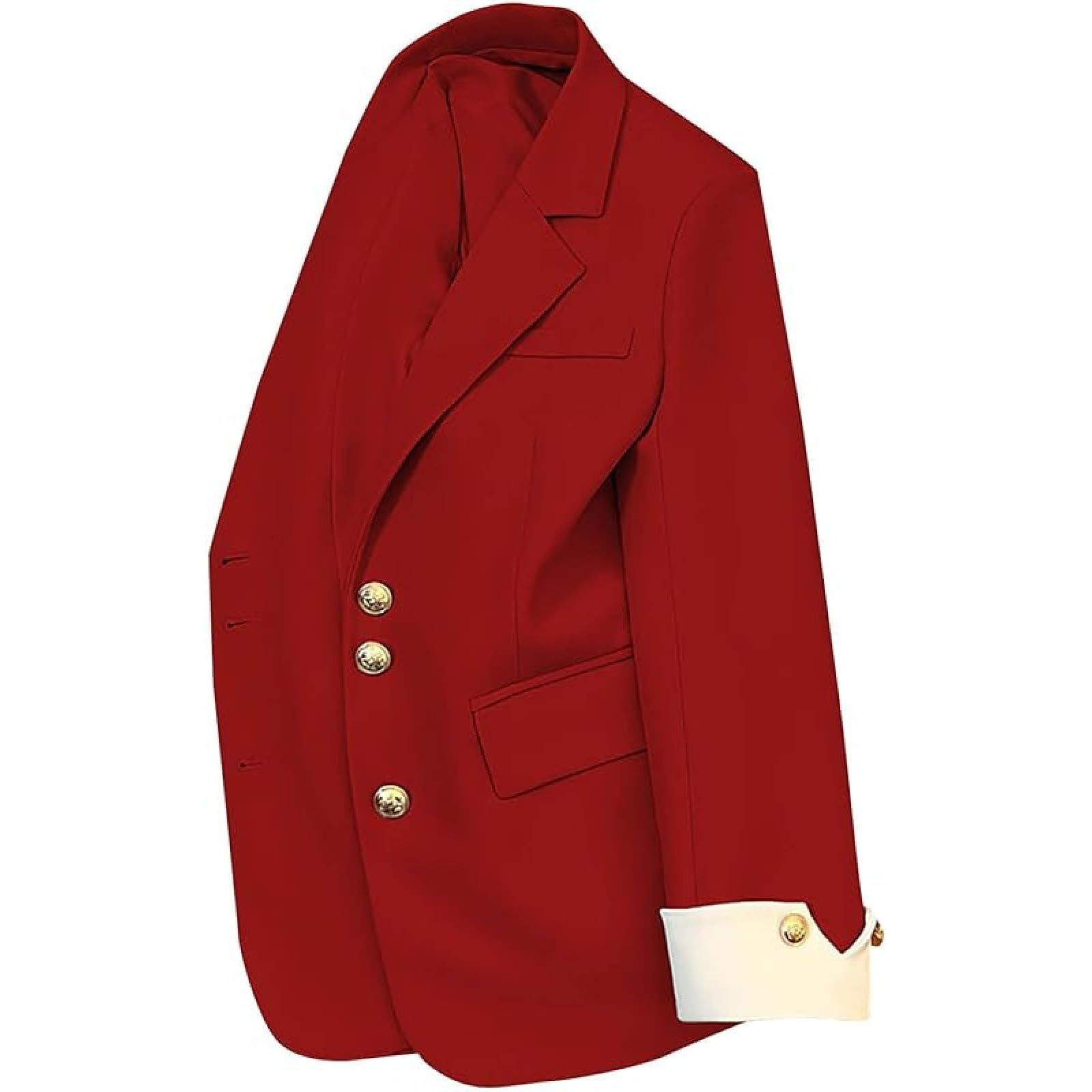 Blazers for Women Business Casual Double Breasted Work Jacket with Gold Buttons Long Sleeve Suit Coat for Office