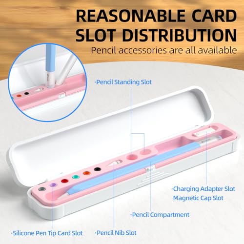 Image of AZF Hard PC&Silicone Magnetic case for Apple Pencil case(Apple Pencil Pro /2nd Gen /1st / (USB-C) and Samsung Galaxy S-Pen Series Pencil Protection Carrying Case. (Pink)