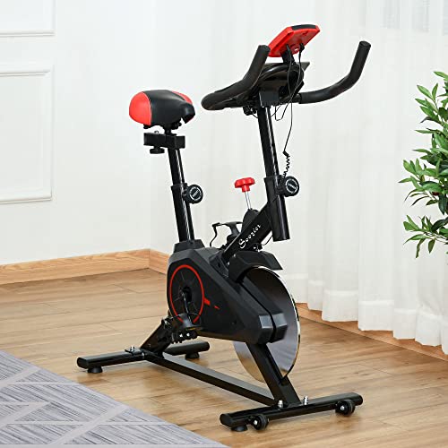 Soozier Upright Exercise Bike, Magnetic Resistance Stationary Bike with LCD Display, Indoor Cycling Bike for Home w/Adjustable Resistance, Comfortable Seat Cushion - Image 3
