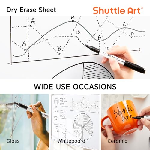 Image of Shuttle Art Dry Erase Markers, 16 Pack Black Whiteboard Markers,Fine Tip Dry Erase Markers for Kids,Perfect for Writing on Whiteboards, Dry-Erase Boards,Mirrors,Calender,School Office Supplies