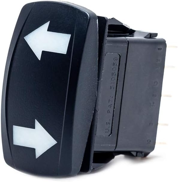 UTV INC Dual Blue LED Back Lit DPDT On/Off/On Vertical Turn Signal Switch