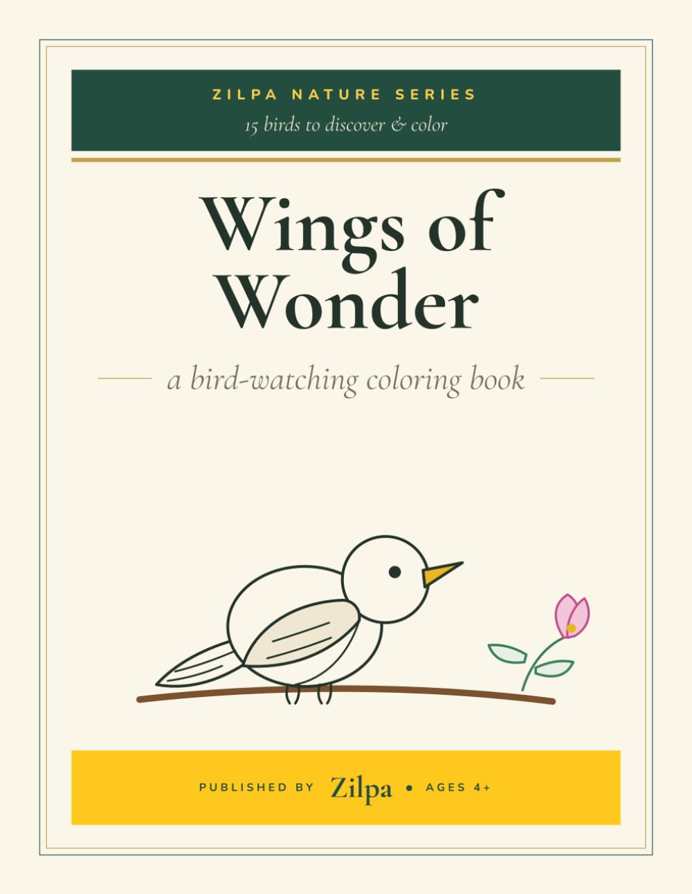 Wings of Wonder — Bird Coloring Book for Kids Ages 4+: 15 Birds to Color with Fun Facts and QR Color Guides.