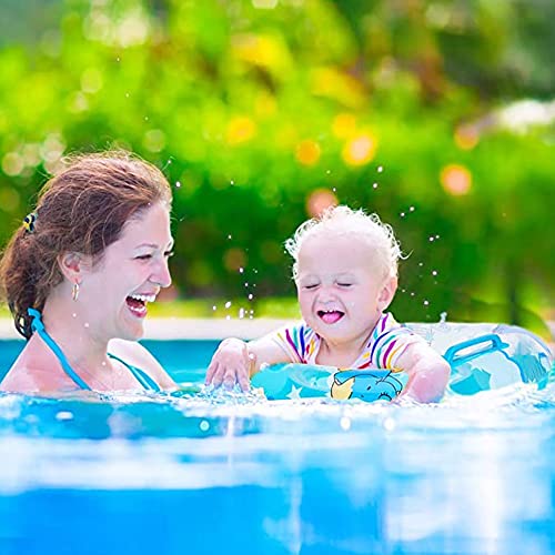 Aiyuencici Baby Swimming Float, Inflatable Floatie Raft With Handle Safety Seat, Children Waist Float Ring Kids Water Bathtub Beach Party Toys, Toddler Swim Ring For 4-48 Months (Blue Elephant) #TOP5