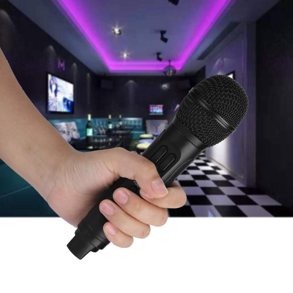 Zestaw karaoke do systemu karaoke, system karaoke ASHATA Bezprzewodowe głośniki stereo Bluetooth, system dźwięku na imprezę Domowy głośnik KTV Odtwarzacz karaoke 2 Zestaw z mikrofonem dynamicznym, obsługuje kartę TF / USB (czarny)