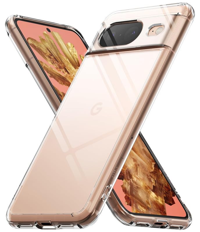 Image of Case Creation New Google Pixel 8 Premium Imported 0.3mm Crystal Clear Totu Silicone Transparent Flexible Soft Corner Protection with TPU Slim Back Case Color Cover for Google Pixel 8