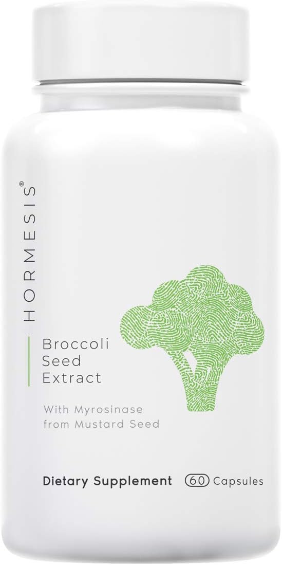 Hormesis® Patented TrueBroc® Broccoli Seed Extract for Enhanced Sulforaphane Conversion, 383 mg TrueBroc® per Capsule with Active Myrosinase and Vitamin C (60 Capsules)