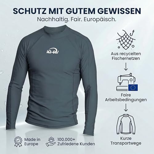 iQ-UV Herren UV Shirt Sonnenschutz Schwimmen Slim Fit iQ-Company Grau XL