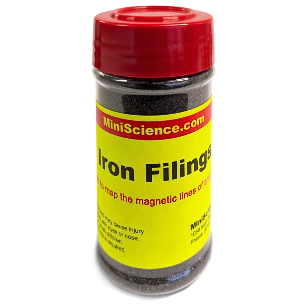 12 oz Fine Iron Filings Shaker – Magnetic Iron Powder for STEM Projects, 3D Magnetic Field Experiments, Education, and Science Experiments