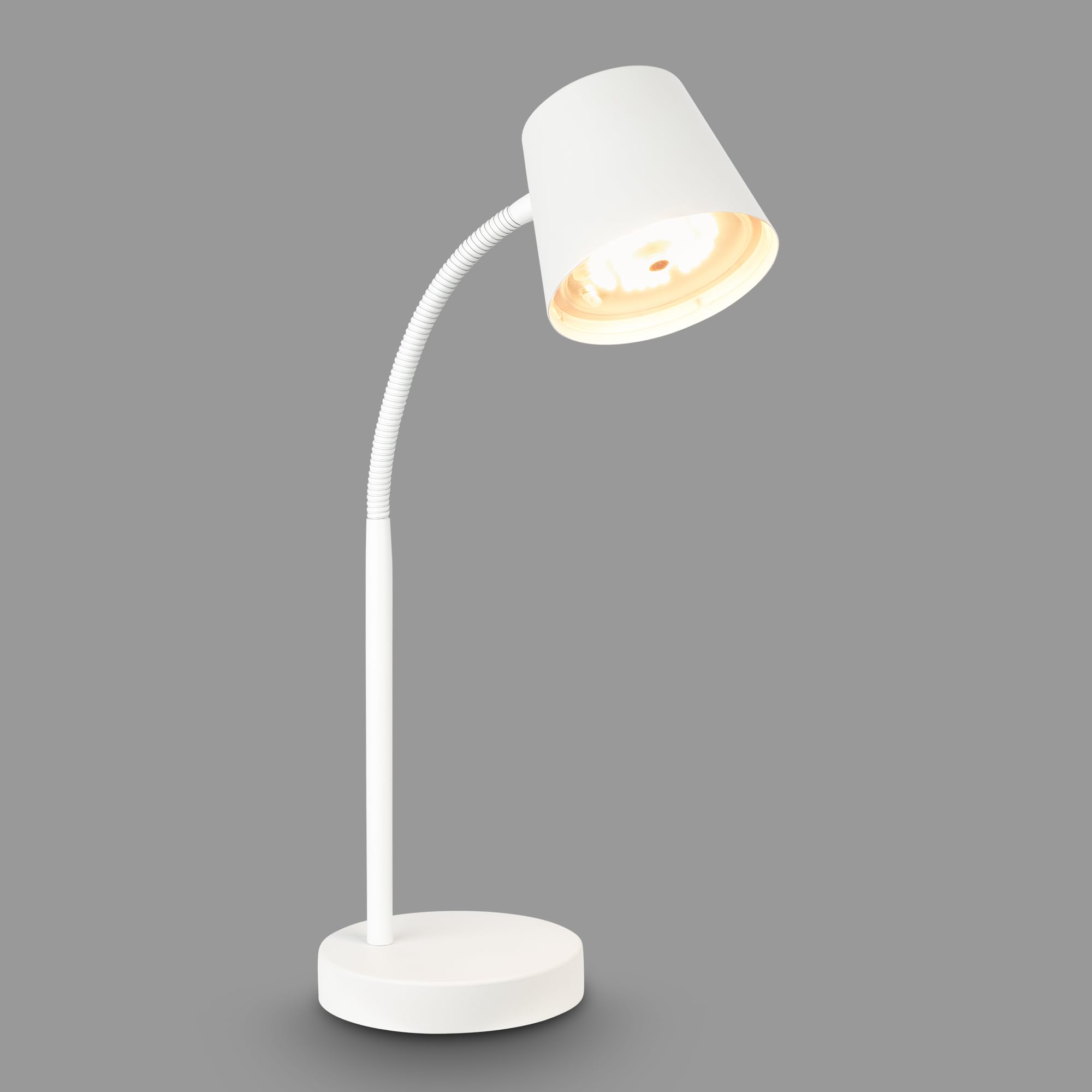 BRILONER - Lampara Escritorio, Orientable, Giratoria, Recargable Con el Cable USB-C, Lampara Mesita Noche, Lámpara de Mesa, Lampara LED Recargable, Lamparas Sin Cables, Lampara Lectura, 38,5cm, Blanco