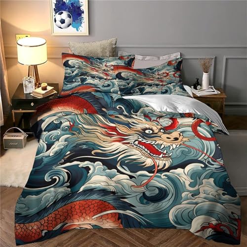 Housse de couette microfibre avec fermeture éclair parure de lit 3D