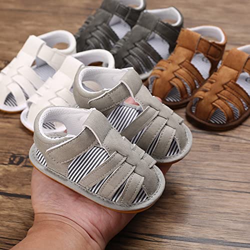 Baby Boys Girls Sandals Closed-Toe Infant Soft Rubber Sole Outdoor Shoes For First Walkers No Slip Rome Shoes2