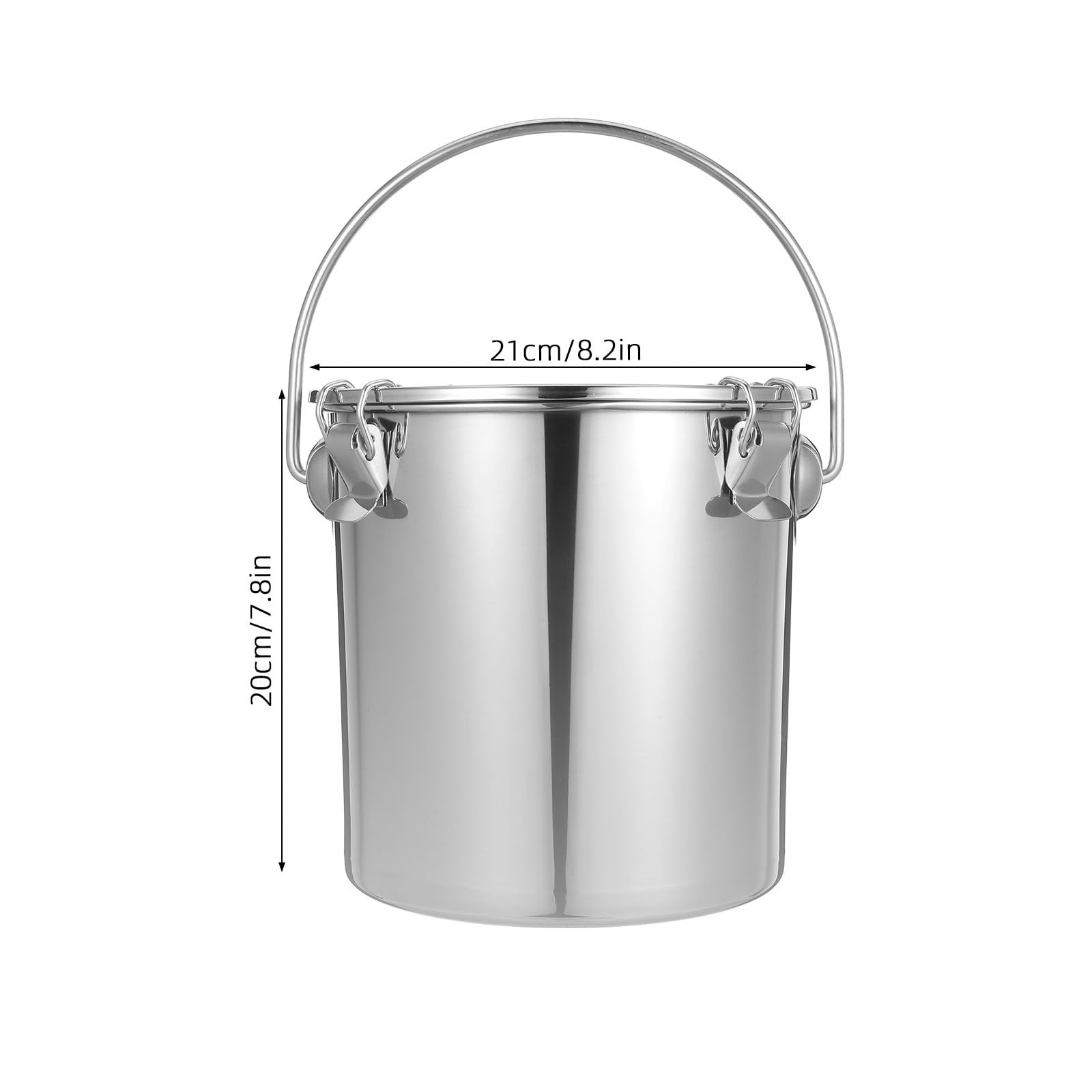 Cubo Recipiente con Acero Portátil de 7l de Inoxidable Hermético Asa Multipropósito Almacenar Transportar en para Alimentos y Leche Uso de Catering y Oficinas
