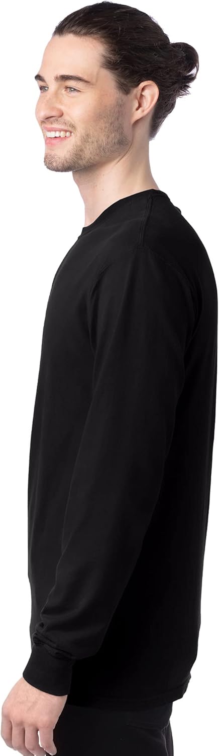 Hanes Mens Originals Long Sleeve Garment Dyed T-Shirt, 100% Cotton Tees for Men - Image 3
