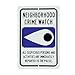 Neighborhood Crime Watch - White/Black/Blue - Aluminum 8" x 12" Security Sign