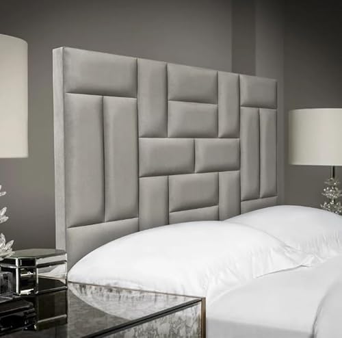 Justin Velvet Headboard Grey Queen
