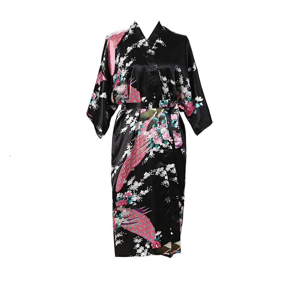 Robe de chambre kimono ample en satin pour femme Taille 36-52