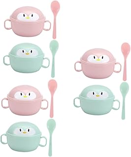 Toyvian 6 Conjuntos Tigela De Suplemento Alimentar Alimentos Para Bebês Crianças Tigela De Isolamento De Alimentos Tigela Em Forma De Pinguim Tigela De Pinguim De Desenho Animado Tigelas