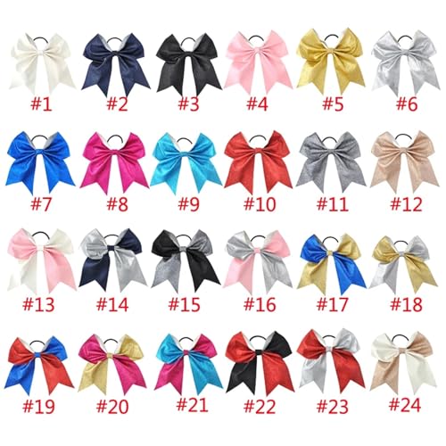 Nœuds élastiques multicolores à paillettes pour queue de cheval de 7 pouces - 6