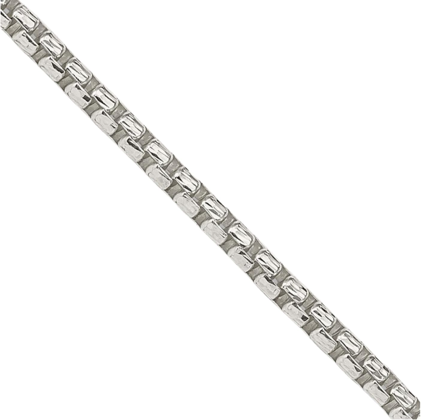 IceCarats 925 Sterling Silver 2mm Thin Round Box Chain Necklace Diamond Cut, Polished