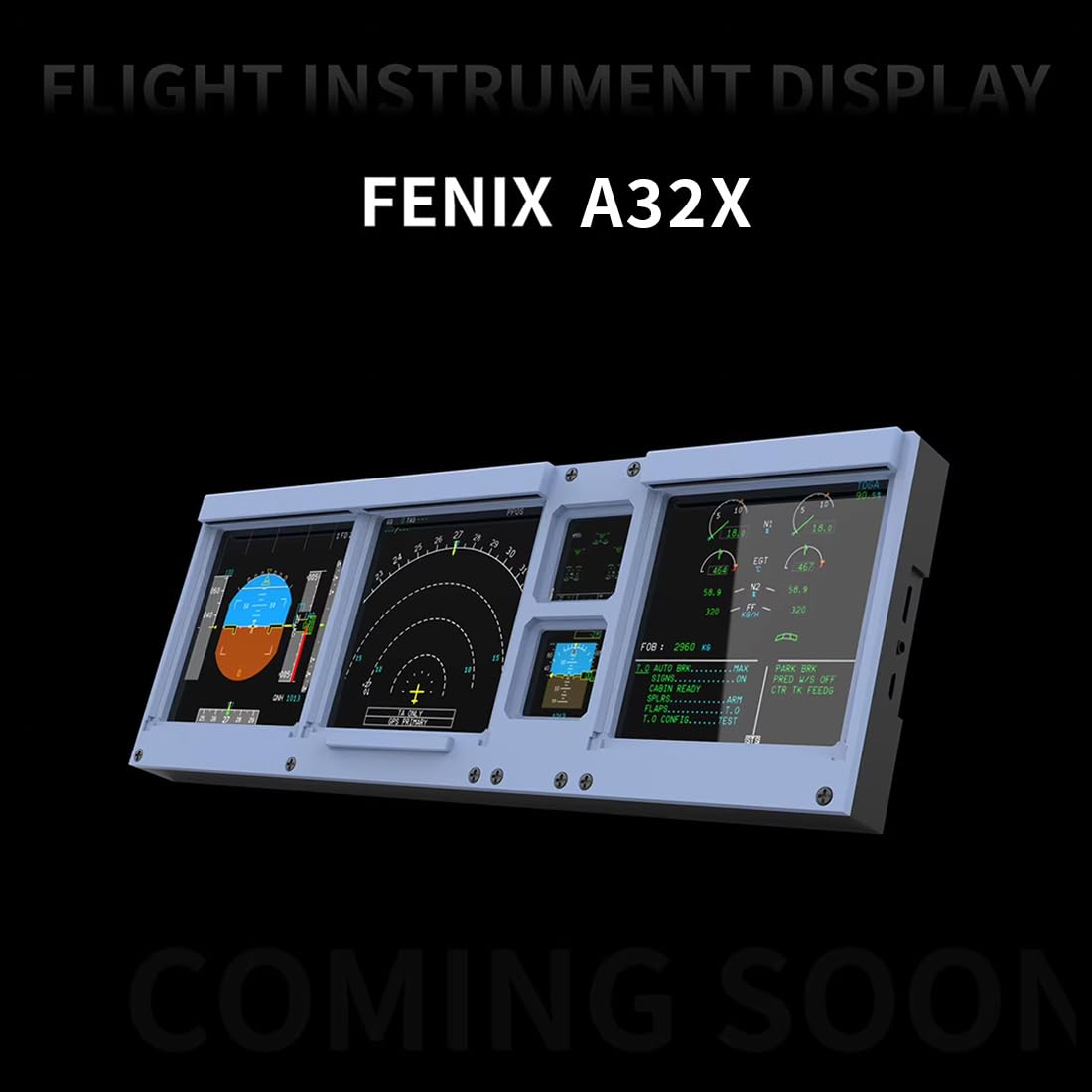 Palapozzy D106 A32X/A35X/A38X PFD-ND-ECAM-E/WD 4-in-1-Display for MSFS 2020/2024, Kompatibel mit Fenix, PMBG, FBW und NEOV2, Windows Flugsimulator Home Cockpit