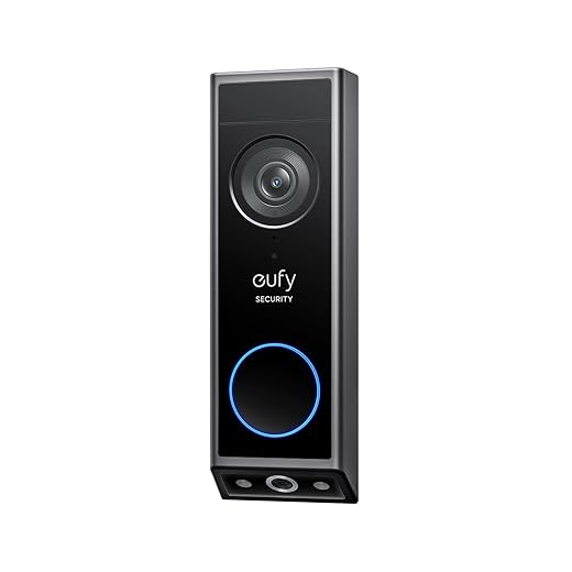 eufy Security E340 Video-deurbel, dubbele deurbel met camera met pakketherkenning, 2K Full HD kleuren-nachtzicht, compatibel met HomeBase S380, gratis gebruik (gereviseerd)