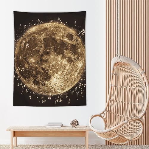 Tapisserie murale lune dorée : la solution déco pour masquer un mur vide de chambre