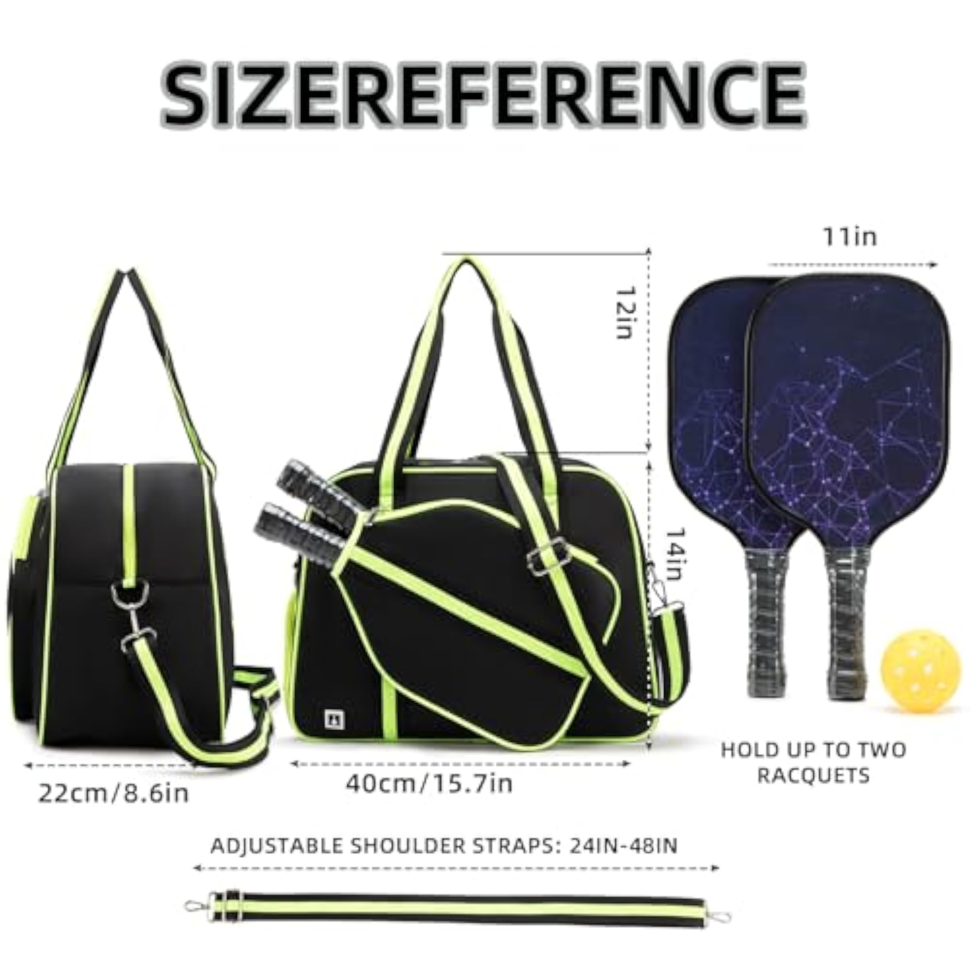 Pickleball Tote Bag for Women, Large Capacity