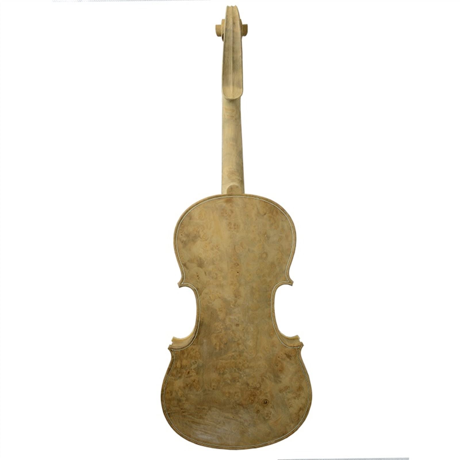 Violino Fatto A Mano A 5 Corde Violino Incompiuto Violino Bird-Eye Top in Abete Rosso Fai da Te Custodia per Violino 4/4 Violini per Studenti