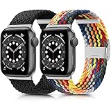 Material de primera calidad: esta correa para Apple Watch está hecha de un material trenzado suave y construida con una fina artesanía. Extremadamente flexible, duradero, transpirable y cómodo de llevar. Muchos colores son adecuados para su reloj personalizado.