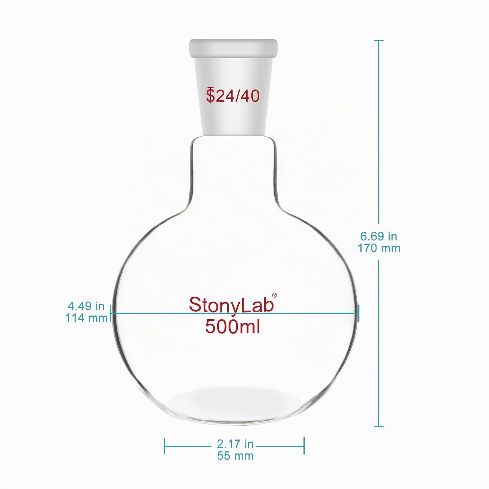 stonylab Soxhlet-Extraktions-Kit, Borosilikatglas 50/42 Soxhlet Extraktor mit Graham Kondensator und Zwei 500 ml 24/40 Flachbodenkolben für Laborextraktion