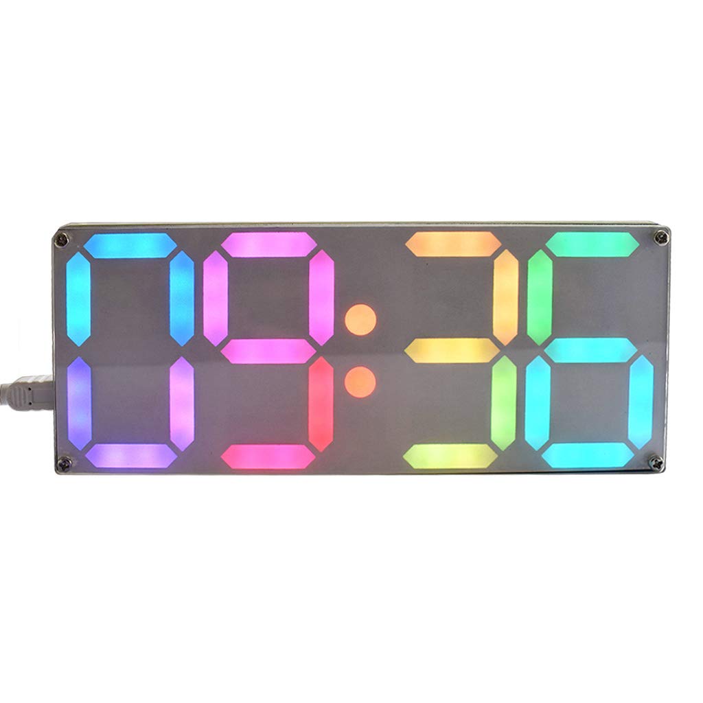 GUMEI Grand kit de Bricolage d'horloge de Tube numérique DS3231 de Couleur Arc-en-Ciel avec des Couleurs Personnalisables