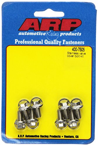 Image of ARP 4007505 Hex Style Valve Cover Bolts, Polished Stainless Steel, Package Of 8, For Select Stamped Steel Covers