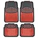 BDK MT614RDAMw1 Metallic Rubber Floor Mats for Car SUV & Truck - Semi Trimmable, 2 Tone Color Heavy Duty Protection(Red/Black)