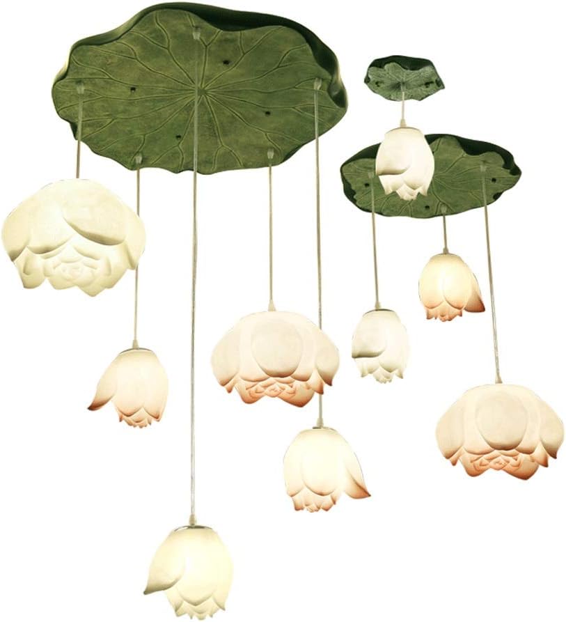 Creative Chinese Style Lotus Chandelier Living Room Art Chinese Style Lotus Lamps for Living Room Dining Room Bedroom