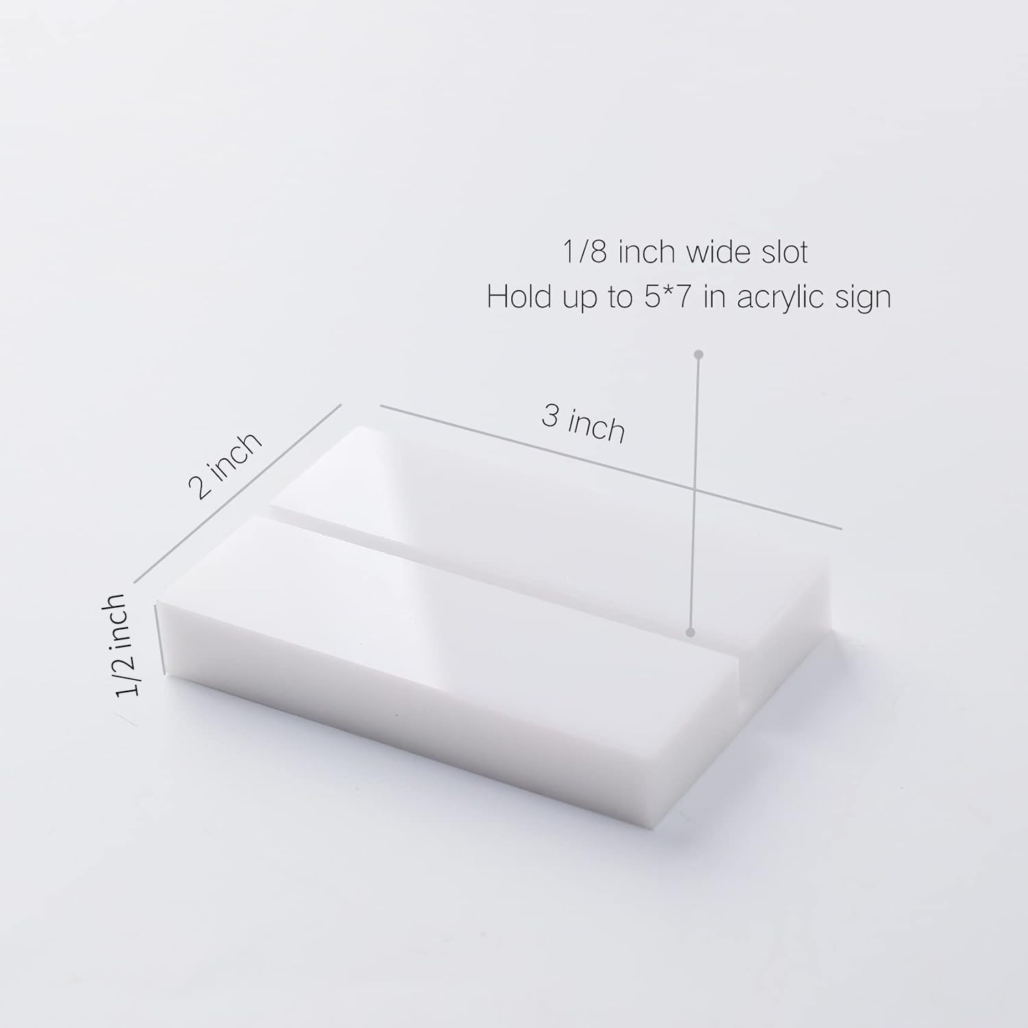 Soporte acrílico blanco de 3 pulgadas, 20