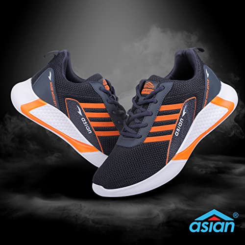 Image of ASIAN Men's Bouncer-01 Sports,Walking,Gym,Training,Running Shoes Navy,Orange