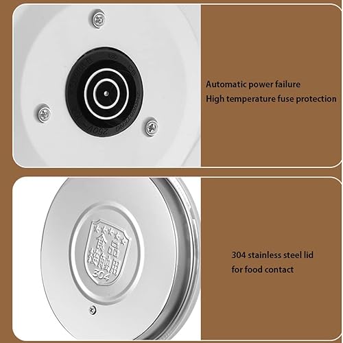 Miniatura 5 de OLOTU Hervidor de té eléctrico Hervidor eléctrico 1500w Caldera de agua fría al tacto Caldera de agua caliente interior de acero inoxidable Caldera