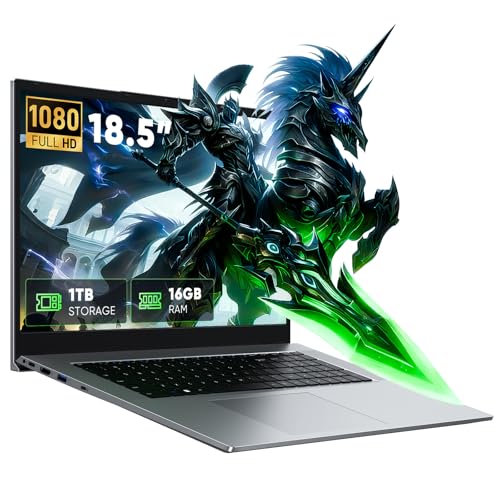 Image of 18.5 inch FHD Laptop Computer, 16GB RAM 1TB SSD, Dual-Core m3-8100Y up to 3.4GHz, HDMI,RJ45,Large Screen Win11 Laptop for Student, Home Business, Multitasking & Entertainment
